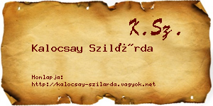 Kalocsay Szilárda névjegykártya